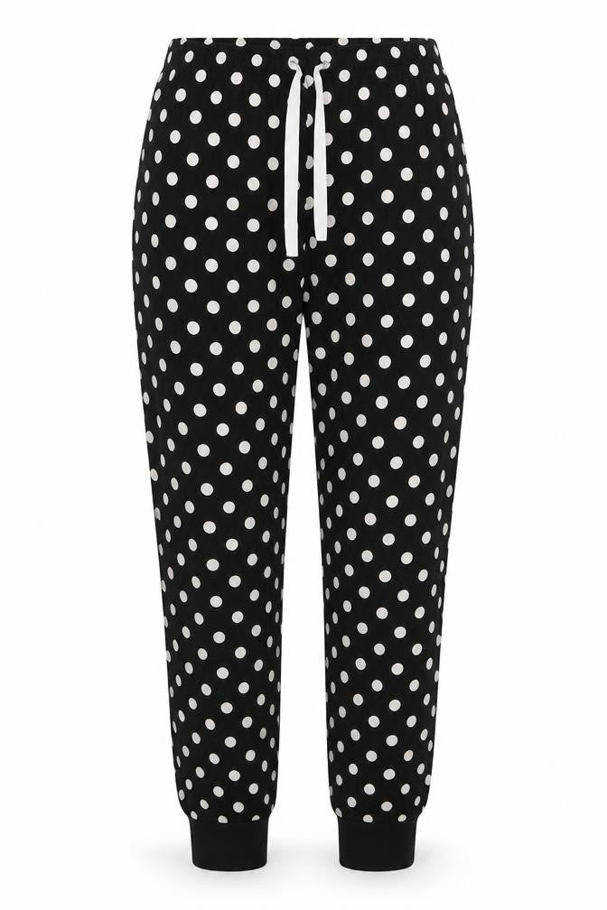 George Womens Black Polka Dot  Sweatpants Trousers Size 8 L26 in