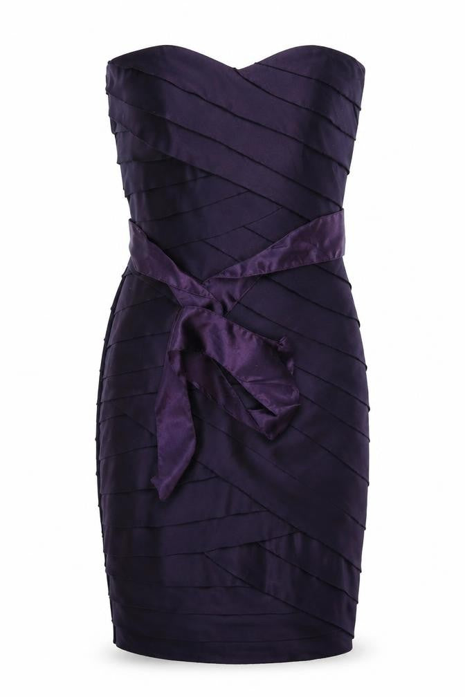 Front view of Jessica's Attic women’s purple bodycon, size UK 10