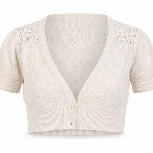 E-vie Womens Beige  Knit Cardigan Jumper Size 14