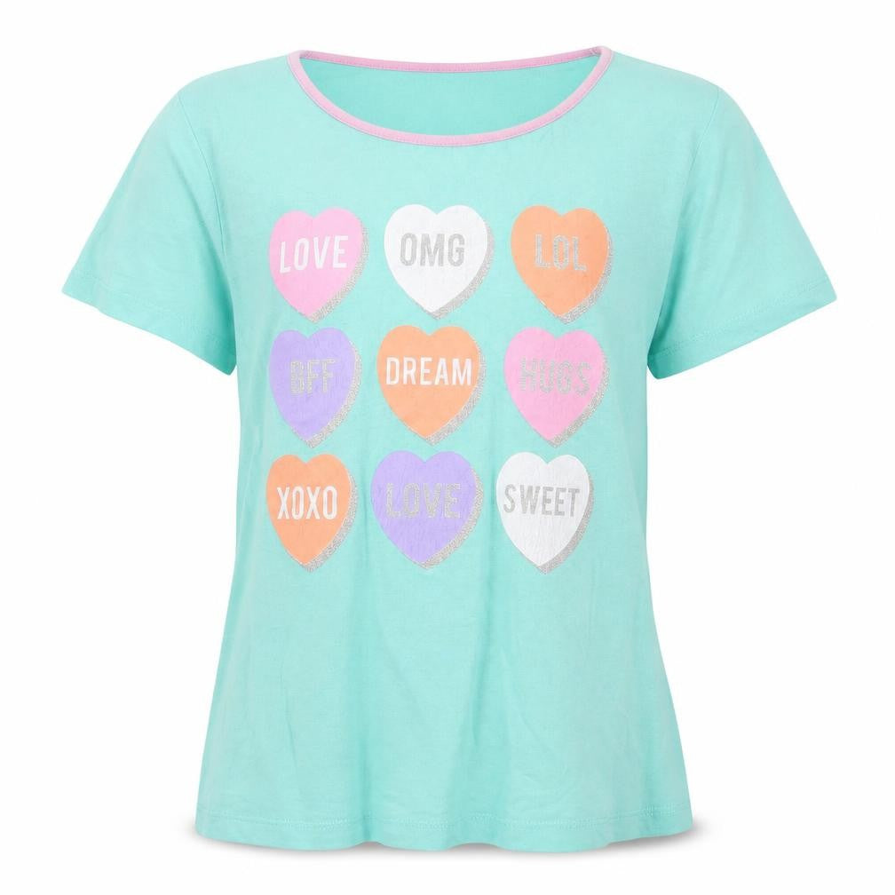 hullabaloo Girls Green Geometric  Top Pyjama Top Size 13-14 Years