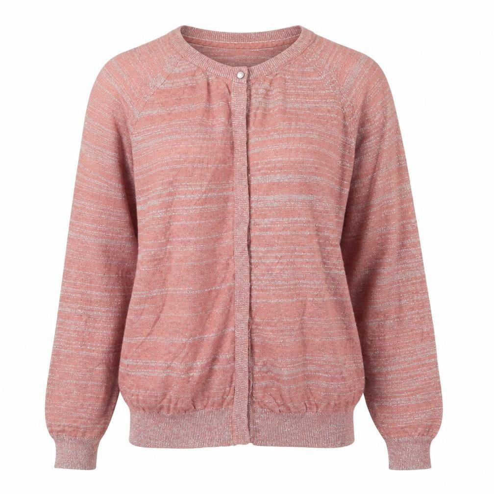 Front view of Next women’s pink knit cardigan jumper, size UK 12