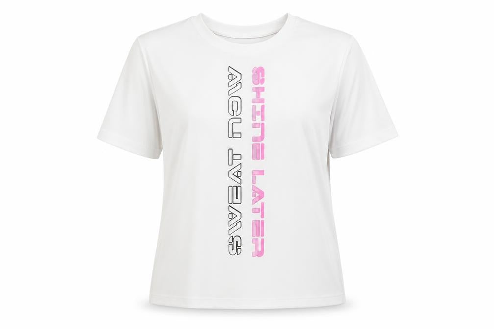 WorkOut Womens White   Basic T-Shirt Size 6