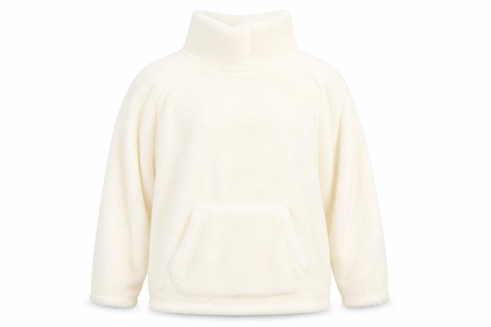 Front view of Pep&Co women’s white pullover sweatshirt, size UK 16