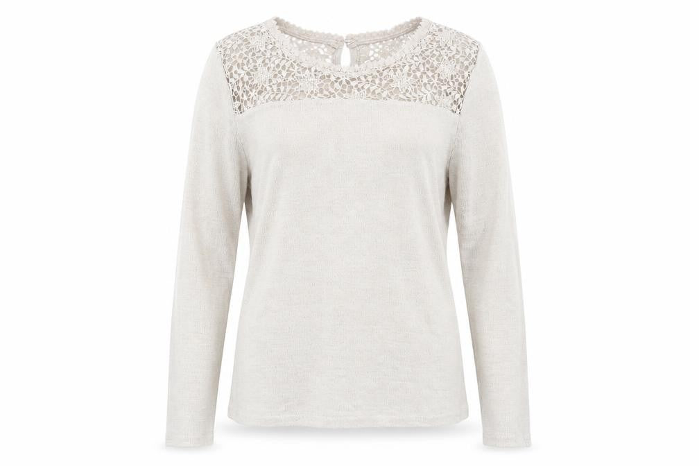 Front view of New Look women’s beige jumper, size UK 12