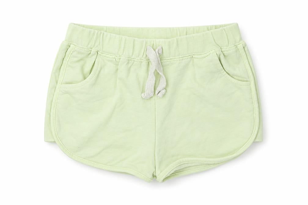 Front view of Matalan boys’ green sweat shorts, size 9, years