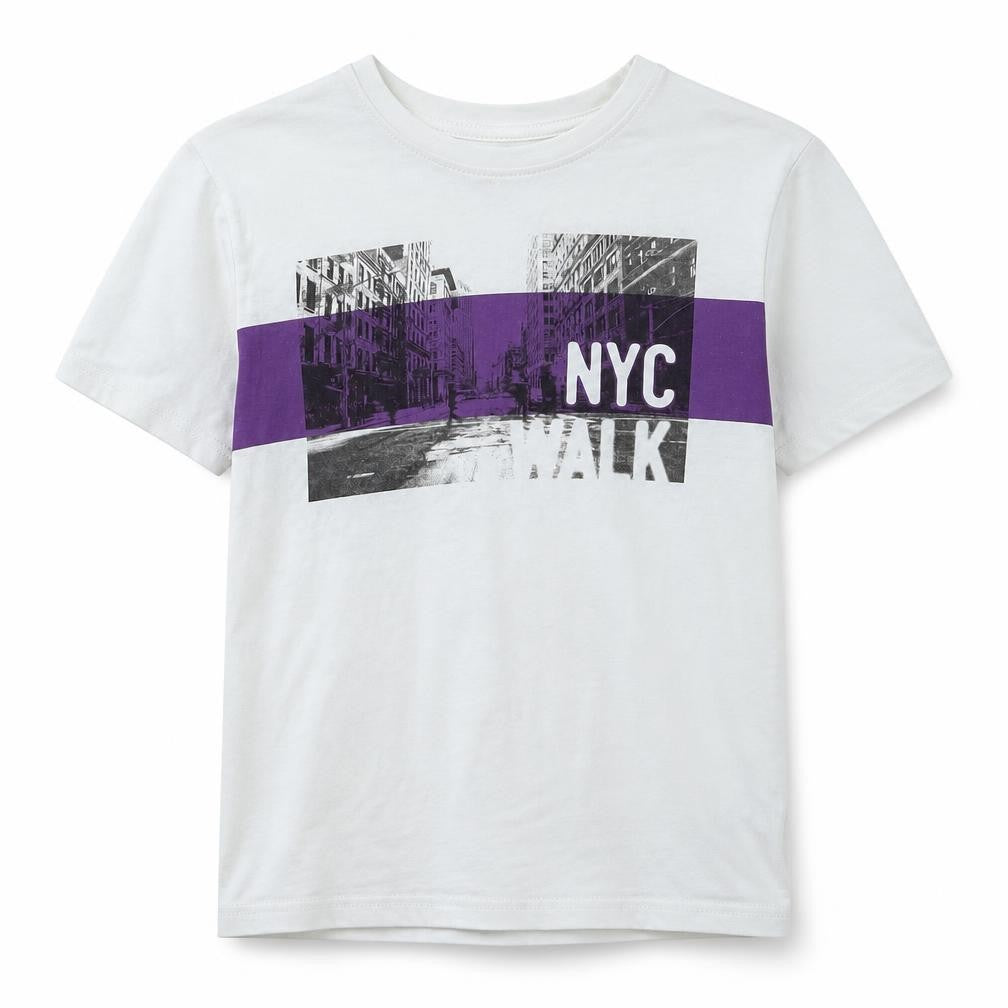 Front view of Primark boys’ white basic t-shirt, size 9-10, years