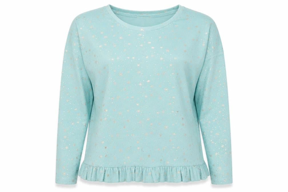 Front view of F&F women’s blue argyle/diamond jumper, size UK 12