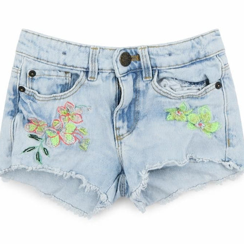 M&S Girls Blue   Cut-Off Shorts Size 3-4 Years