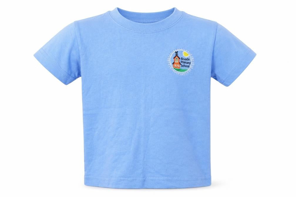 Front view of BANNER boys’ blue basic t-shirt, size 3-4, years