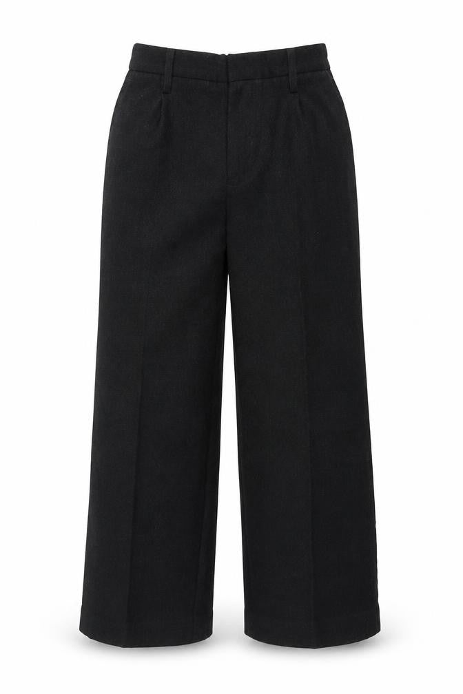Front view of John Lewis boys’ grey trousers, size 9, months - school