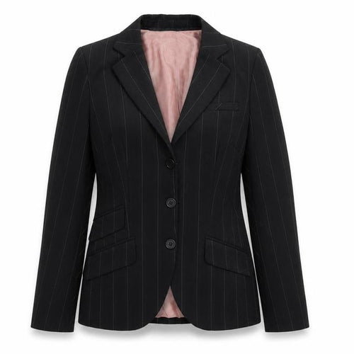 Oasis Womens Black Striped  Jacket Suit Jacket Size 8
