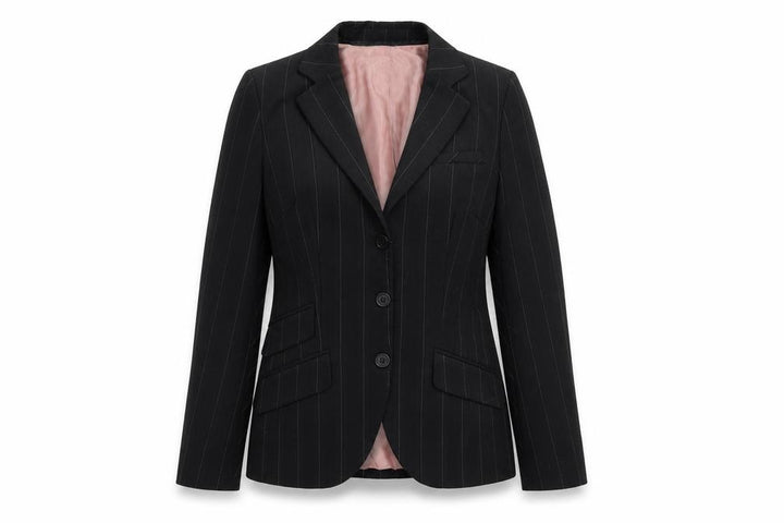 Oasis Womens Black Striped Jacket Suit Jacket Size 8