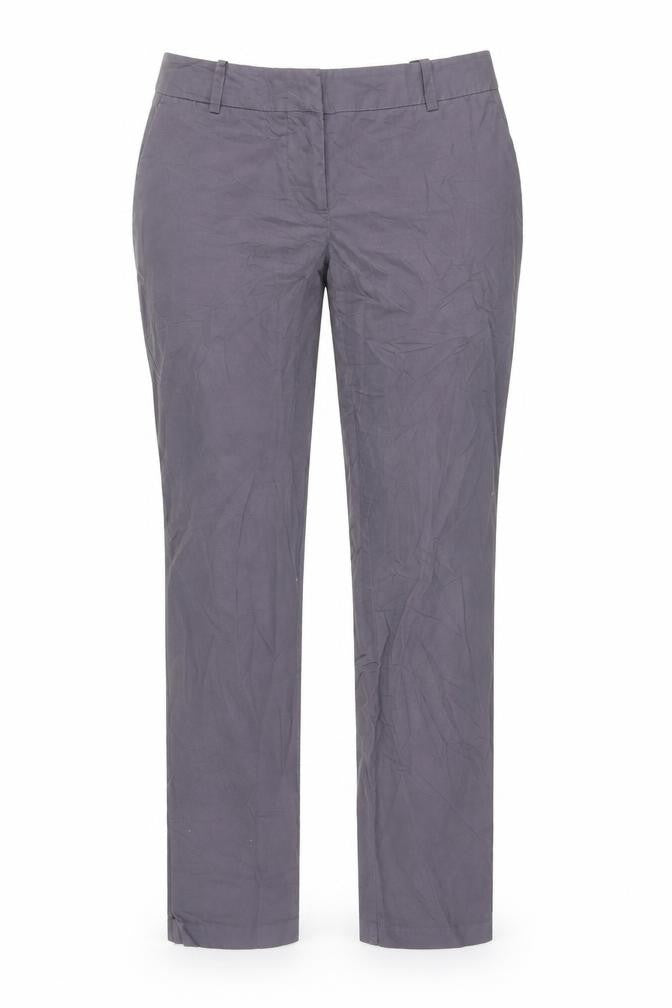 Front view of Warehouse women’s grey trousers, size UK 8, 29-inch leg