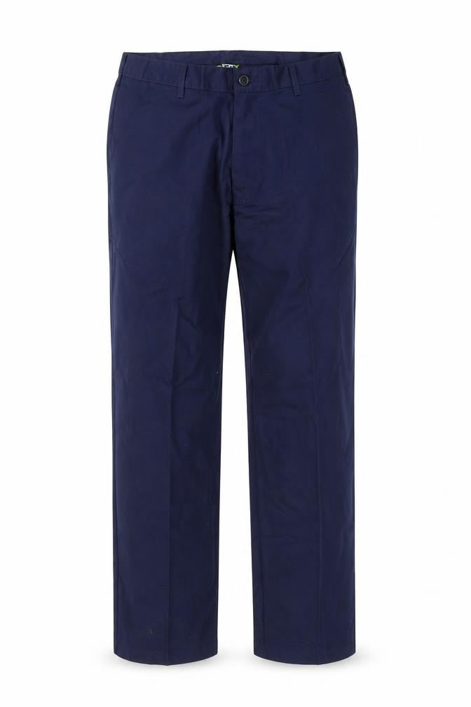 Front view of RTX men’s blue trousers, size XL, 31-inch leg