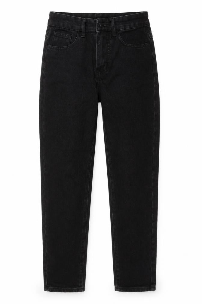 Front view of SHEIN women’s black straight jeans size 2xs, 27-inch leg