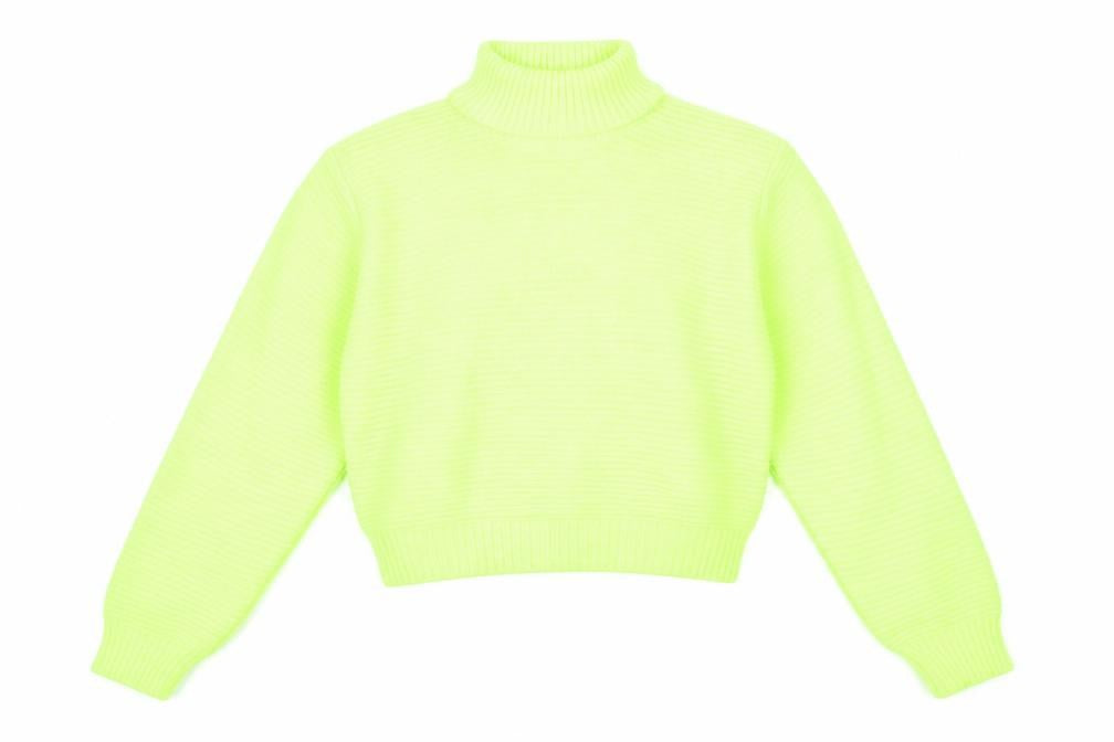Front view of PRETTYLITTLETHING women’s green jumper, size UK 12