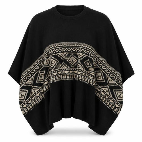 Astradivarius Womens Black Geometric  Shrug Jumper Size M