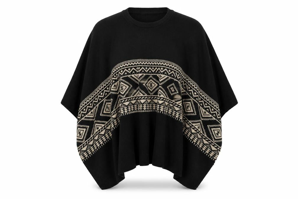 Astradivarius Womens Black Geometric  Shrug Jumper Size M