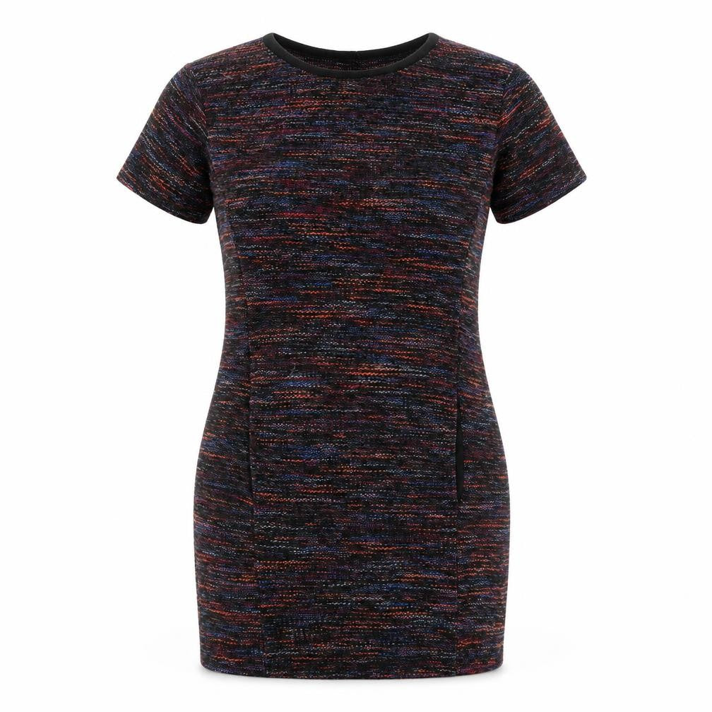Front view of Warehouse women’s black pencil dress, size UK 10