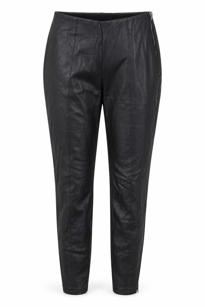 Front view of Preworn women’s black trousers, size UK 8, 27-inch leg