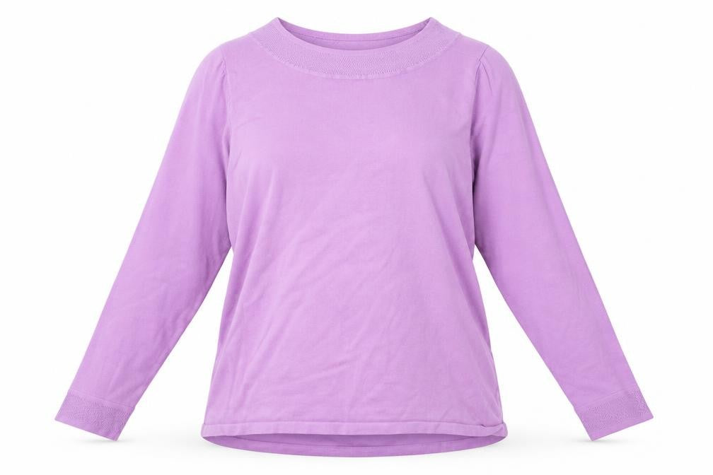 Front view of Preworn women’s purple jumper, size L