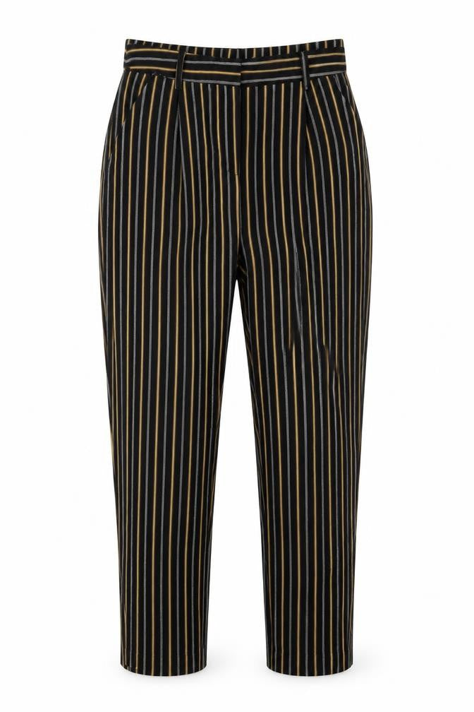 New Look Womens Black Striped  Trousers  Size 8 L26 in