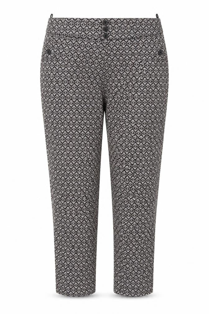 ELGO Womens Black   Capri Trousers Size 42 L28 in