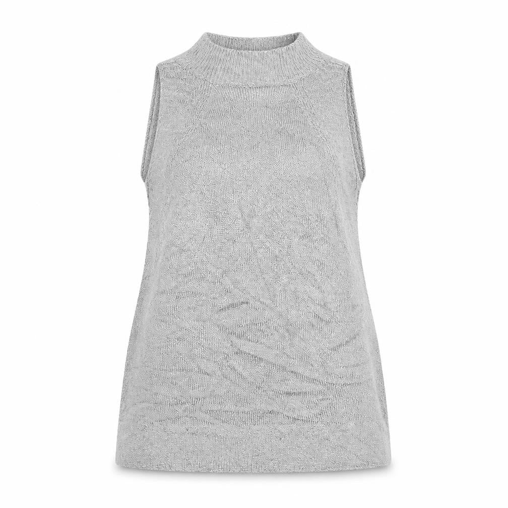 Front view of Topshop women’s grey henley jumper, size S