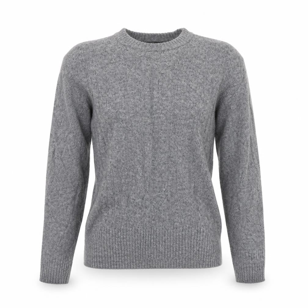 Front view of Topshop women’s grey jumper, size UK 10