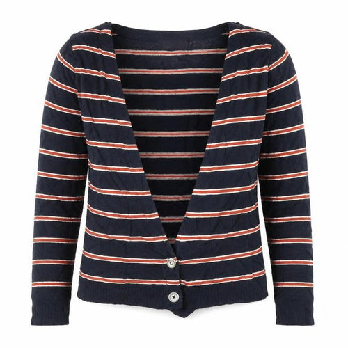 folica Womens Blue Striped  Cardigan Jumper Size S