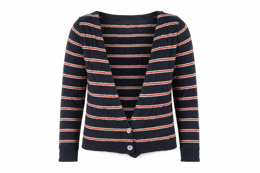 folica Womens Blue Striped  Cardigan Jumper Size S