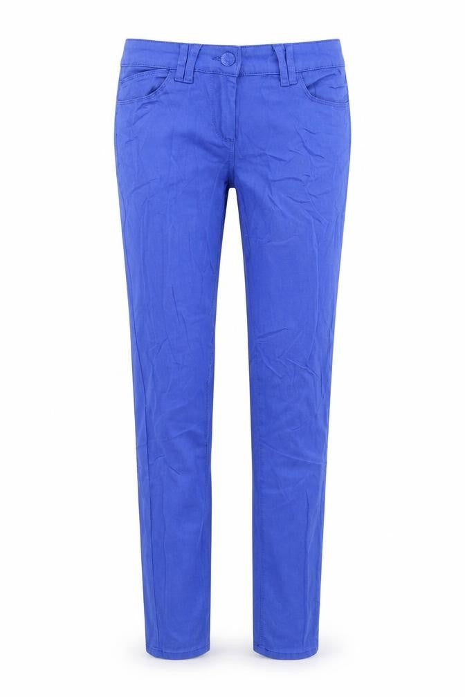 Front view of Marks & Spencer women’s blue straight jeans, size UK 10, 29-inch leg