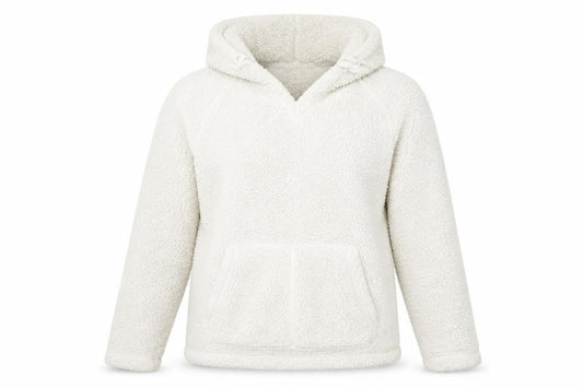 Front view of Next women’s beige pullover hoodie, size UK 12
