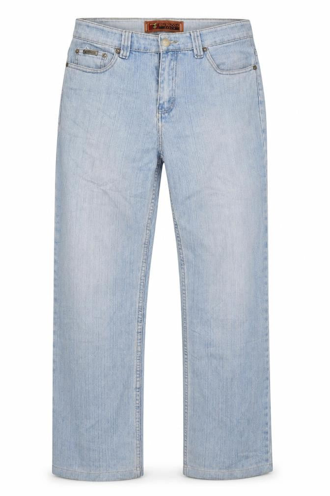 bigreoss Mens Blue  Denim Straight Jeans Size 24 L34 in