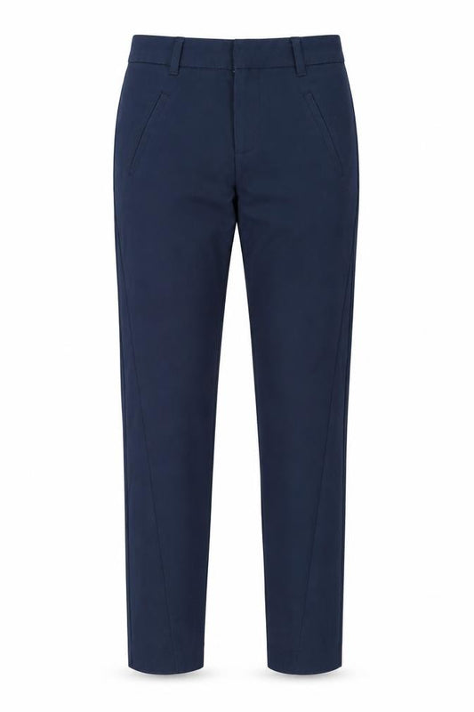 Front view of Vera Moda women’s blue trousers, size UK 8, 28-inch leg