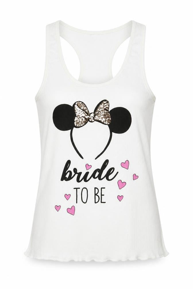 Front view of Primark women’s white top pyjama top, size S