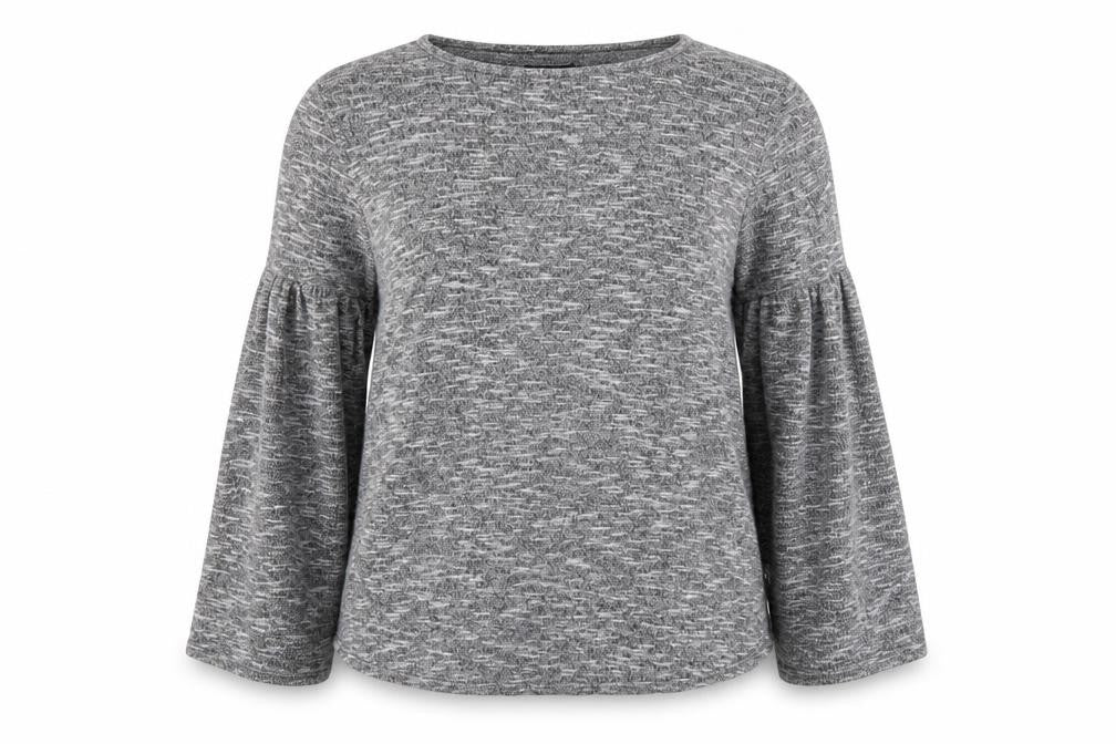 Front view of Quiz women’s grey jumper, size UK 10