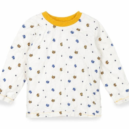 George Baby White Animal Print  Basic T-Shirt Size 9-12 Months