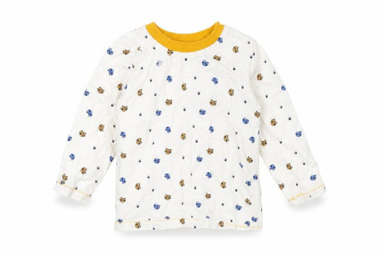 Front view of George Baby White Animal Print Basic T-Shirt, size 9-12, Months