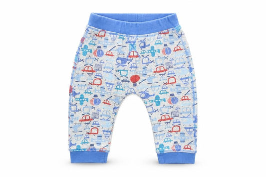 Front view of Mini Club boys’ grey spotted jogger trousers, size 9, months - transport