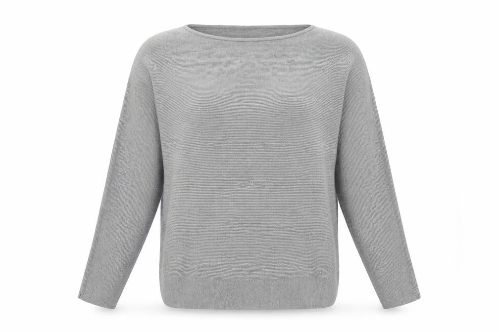 Front view of H&M women’s grey jumper, size M