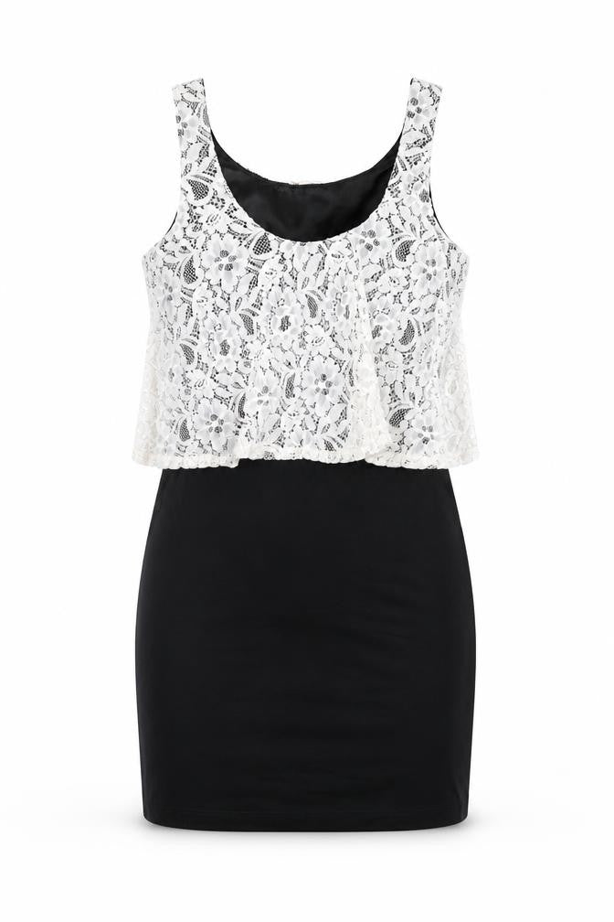 Front view of Miss Selfridge women’s black mini, size UK 6