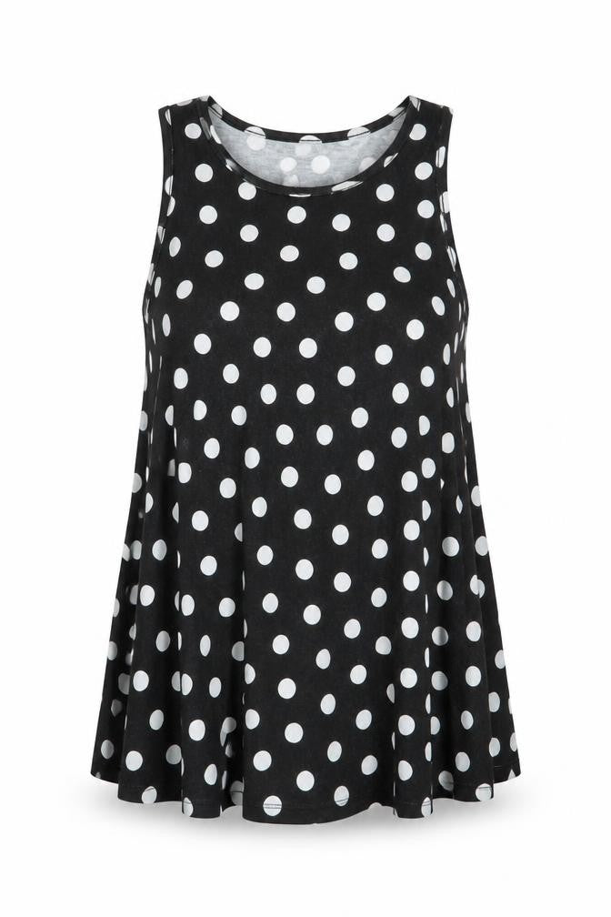 ASOS Womens Black Polka Dot  Tunic T-Shirt Size 8