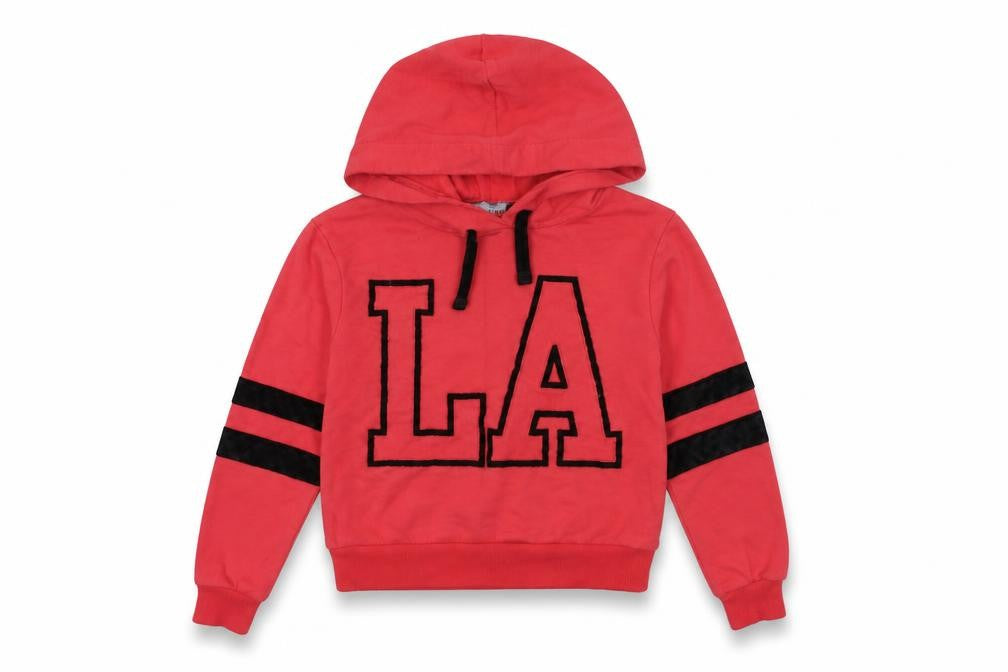 Front view of Select girls’ red pullover hoodie, size 9, years - l.a.