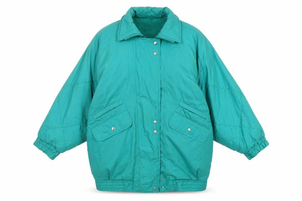 Front view of Classics WOMAN women’s green overcoat coat, size UK 20