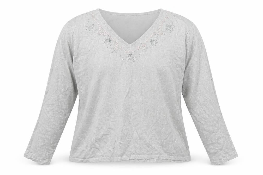 Bonmarché Womens Silver Pullover Jumper Size XL