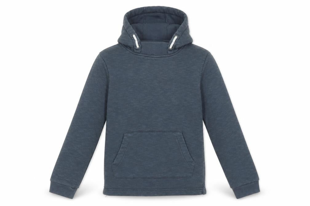 Front view of Primark boys’ blue pullover hoodie, size 9-10, years