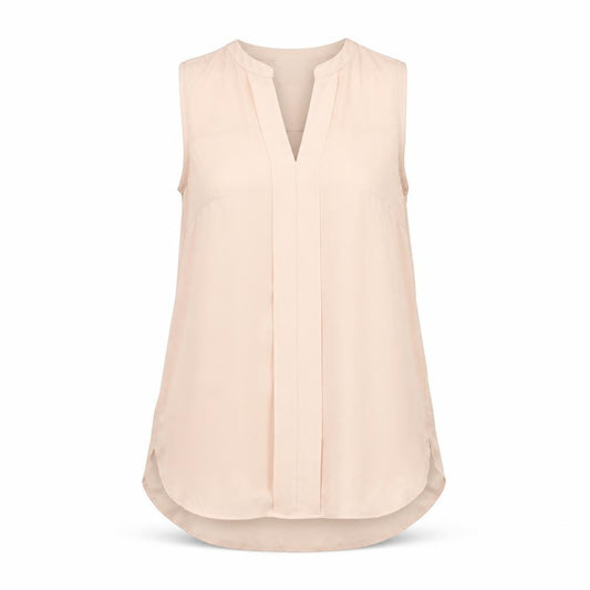 Front view of H&M women’s pink basic button-up, size UK 6