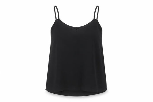 Front view of Topshop women’s black basic blouse, size UK 10