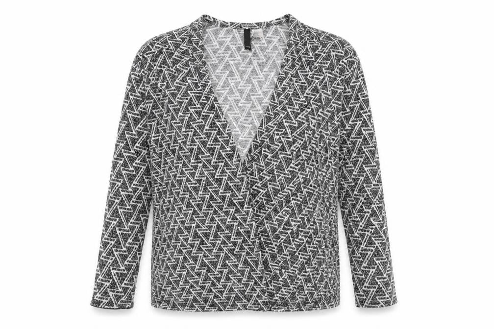 Front view of H&M women’s black cardigan jumper, size XS